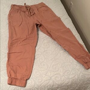 LOFT outlet dusty rose drawstring jogger pants